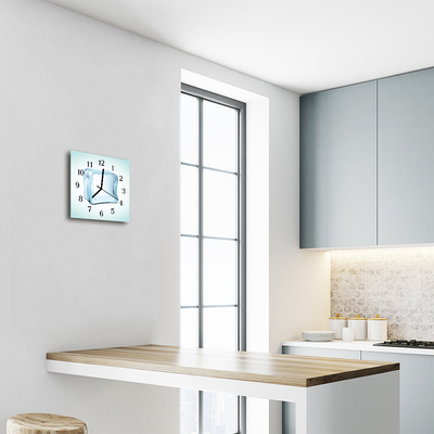 Glass Wall Clock Ice cream ice blue