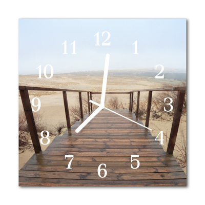 Glass Wall Clock Pier Web Brown