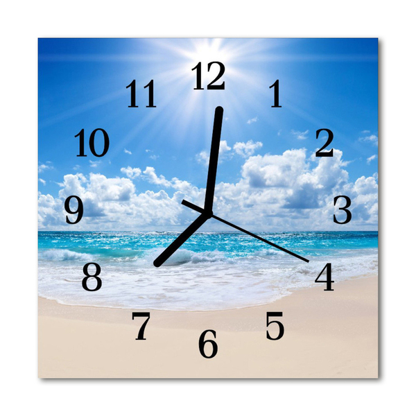 Glass Wall Clock Sea sea blue