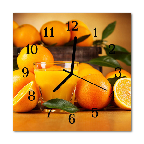 Glass Wall Clock Oranges fruit orange