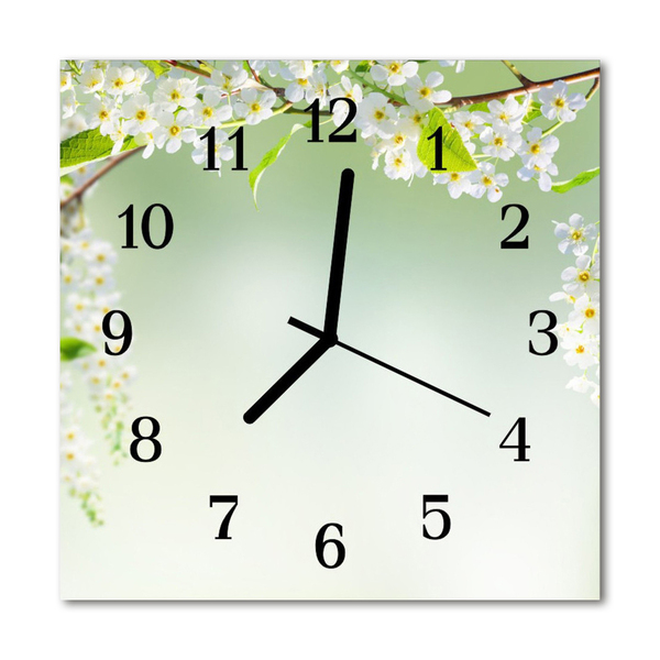 Glass Wall Clock Spring nature green