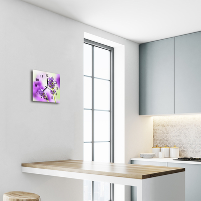 Glass Wall Clock Lavender lavender purple