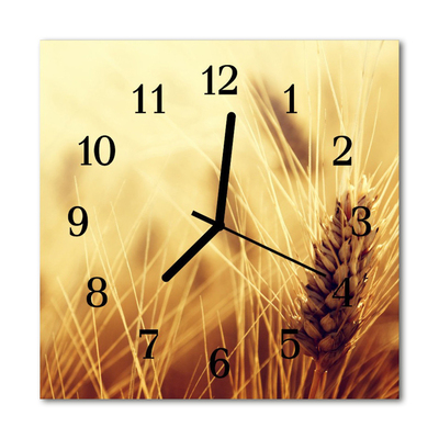 Glass Wall Clock Grain grain brown