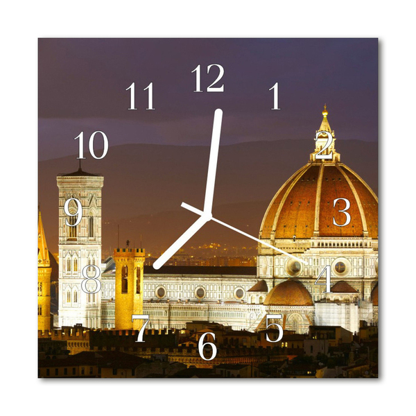 Glass Wall Clock Basilica Architecture Multi-Coloured