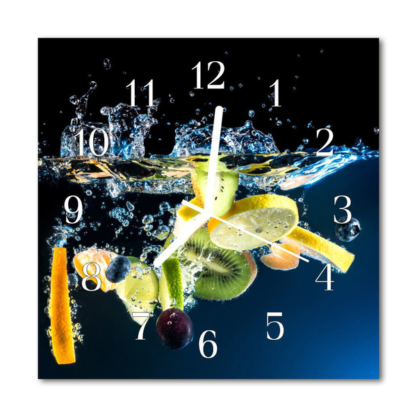 Glass Wall Clock Fruit Fruit Multi-Coloured