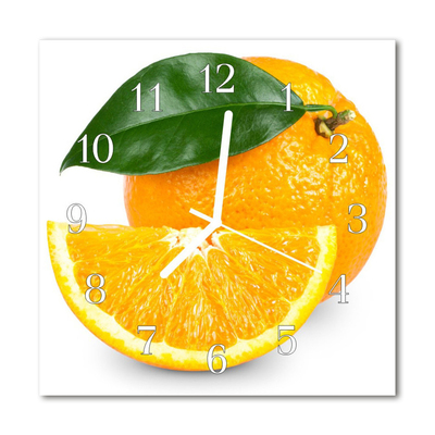 Glass Wall Clock Oranges Fruit Orange