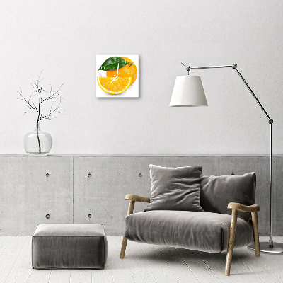 Glass Wall Clock Oranges Fruit Orange