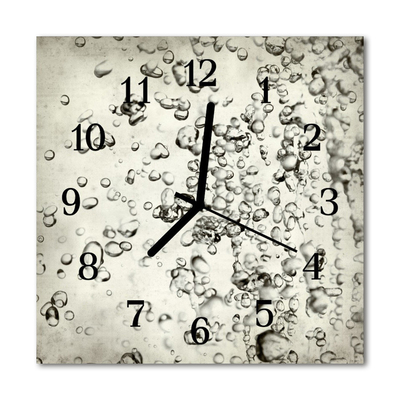 Glass Wall Clock Drops nature grey