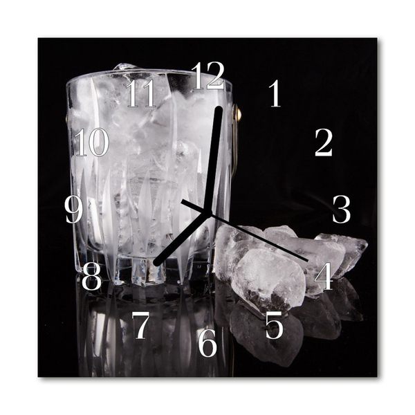 Glass Wall Clock Ice Cream Ice Black