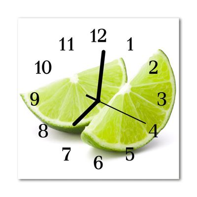 Glass Wall Clock Lime fruit green