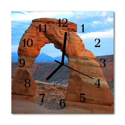 Glass Wall Clock Grand canyon landscape orange