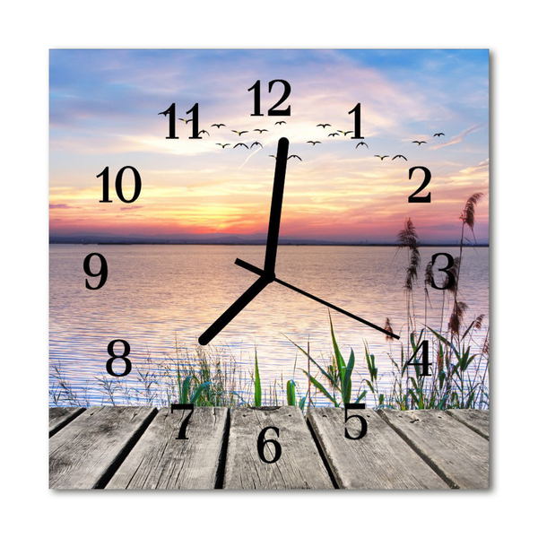 Glass Wall Clock Lake lake multi-coloured