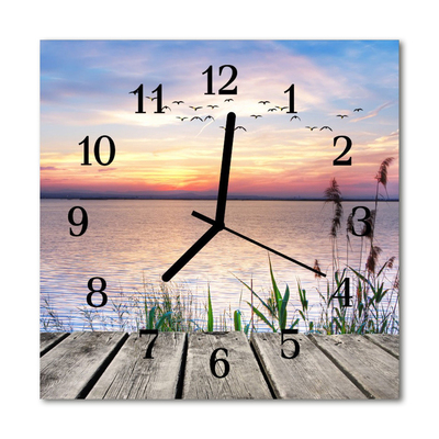 Glass Wall Clock Lake lake multi-coloured