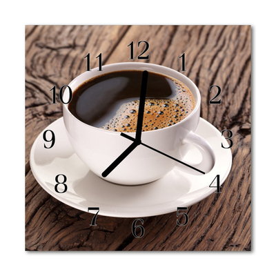 Glass Wall Clock Coffee food and drinks brown