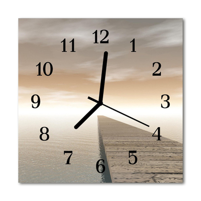 Glass Wall Clock Pier web brown