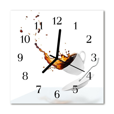 Glass Wall Clock Cup food and drinks white