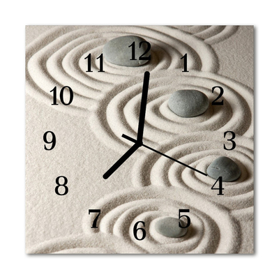 Glass Wall Clock Sand stones sand stones grey