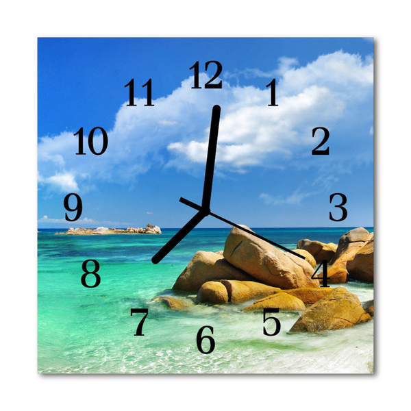 Glass Wall Clock Sea sea blue