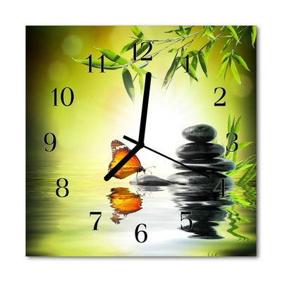 Glass Wall Clock Nature nature green