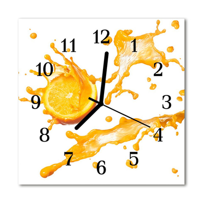 Glass Wall Clock Orange juice food and drinks orange