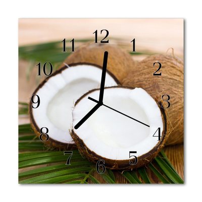 Glass Wall Clock Coconuts food and drinks brown