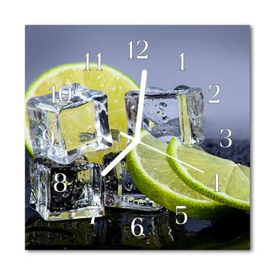 Glass Wall Clock Citrus Fruits Fruit Yellow