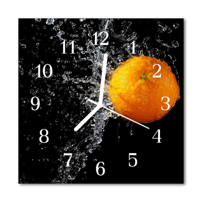 Glass Wall Clock Orange Orange Orange