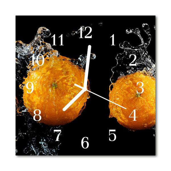 Glass Wall Clock Oranges Fruit Orange