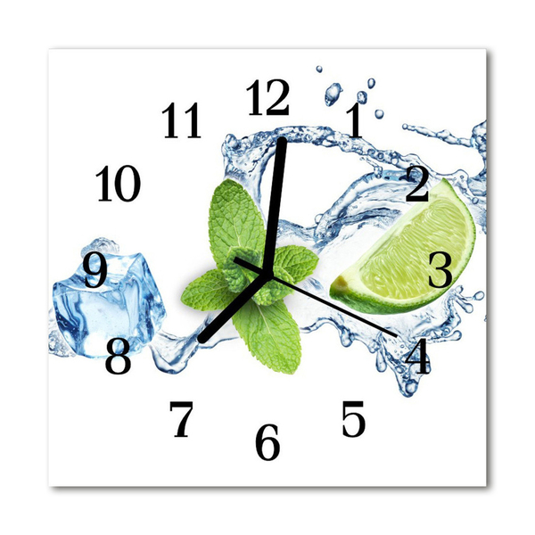 Glass Wall Clock Mint spices green