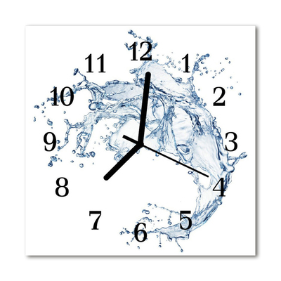 Glass Wall Clock Water water blue