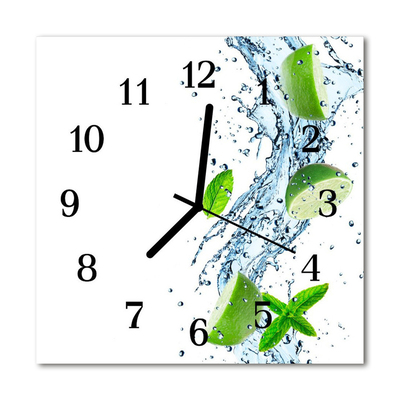 Glass Wall Clock Mint spices green