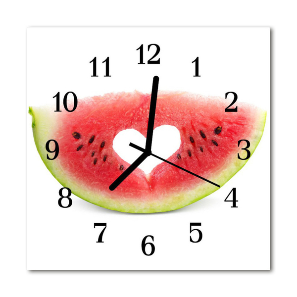 Glass Wall Clock Watermelon fruit pink