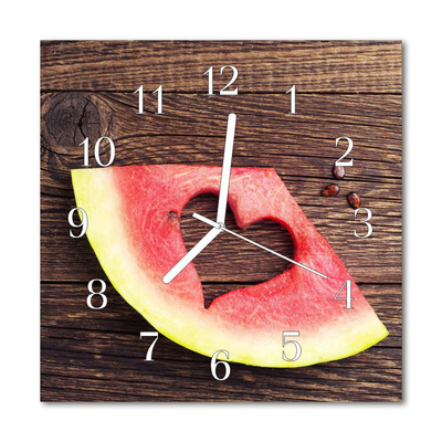 Glass Wall Clock Watermelon Fruit Pink