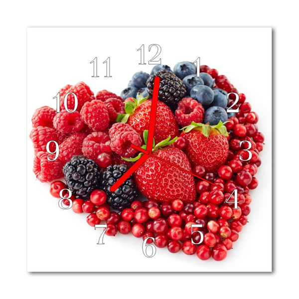 Glass Wall Clock Fruit Fruit Red