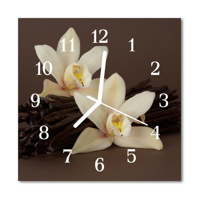 Glass Wall Clock Vanilla Vanilla Brown