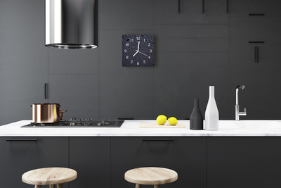 Glass Wall Clock Drops Nature Black