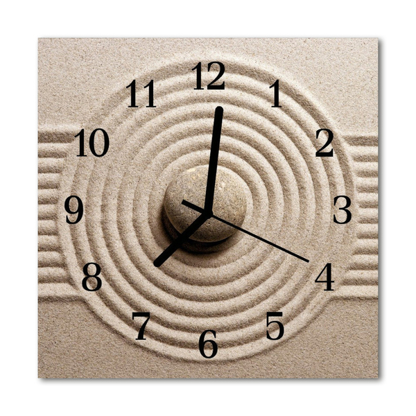 Glass Wall Clock Stone stone brown