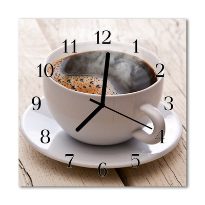 Glass Wall Clock Coffee food and drinks brown