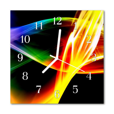 Glass Wall Clock Abstract Art Black