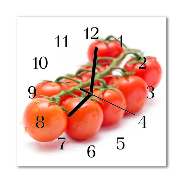 Glass Wall Clock Tomatoes food and drinks red