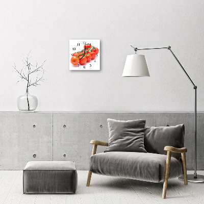 Glass Wall Clock Tomatoes food and drinks red