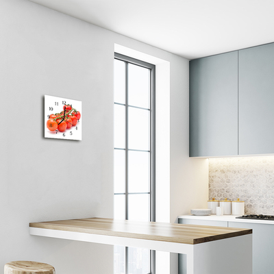 Glass Wall Clock Tomatoes food and drinks red