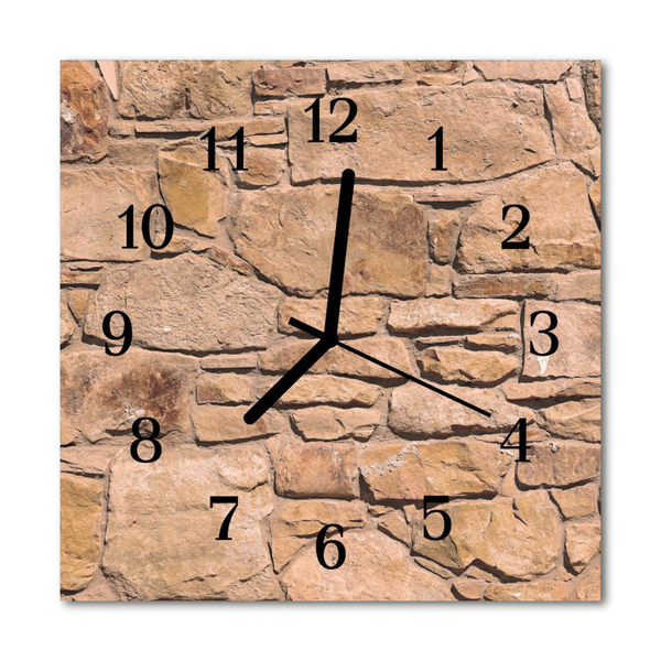 Glass Wall Clock Stones stones brown