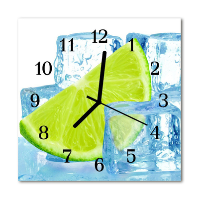 Glass Wall Clock Ice lime ice blue