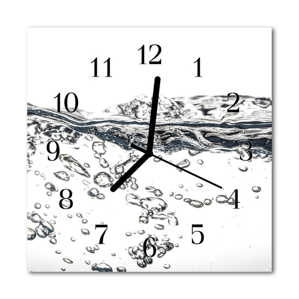 Glass Wall Clock Water water white