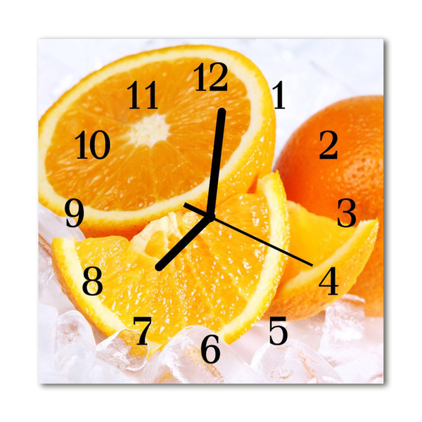 Glass Wall Clock Oranges fruit orange