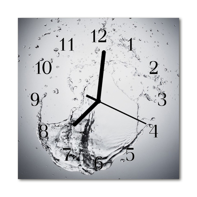 Glass Wall Clock Water water grey