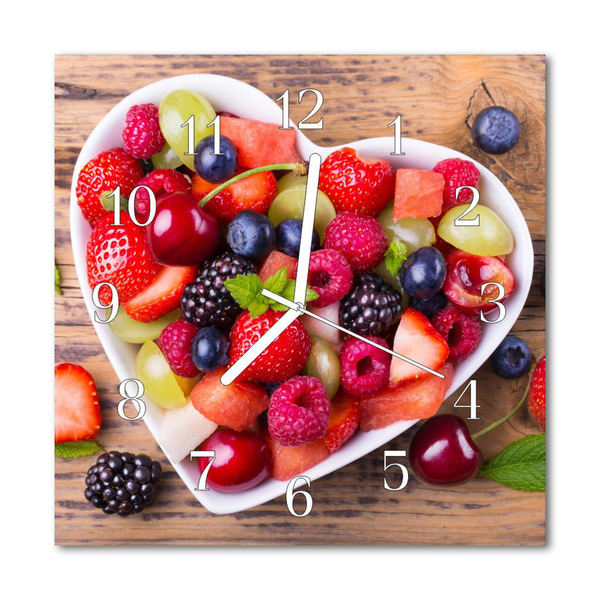 Glass Wall Clock Fruit Fruit Red