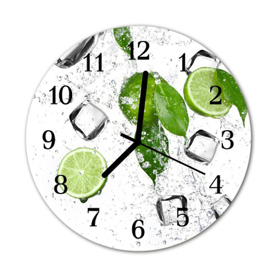 Glass Kitchen Clock Lime kitchen green