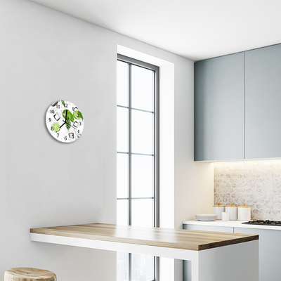 Glass Kitchen Clock Lime kitchen green